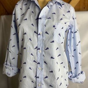 Frank Eileen size S Barry print long sleeve cotton womens shirt